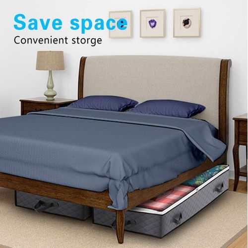 Foldable Non Woven Under Bed Storage Bag, With Clear Window, Zipper