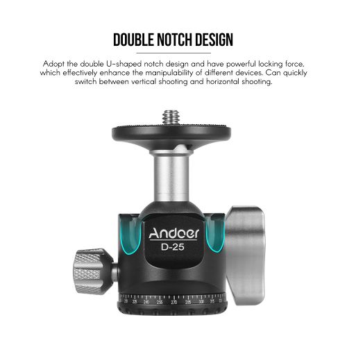 Andoer D-25  Machining Aluminum Alloy Double Notch Ball