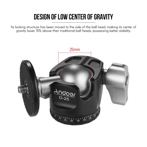 Andoer D-25  Machining Aluminum Alloy Double Notch Ball