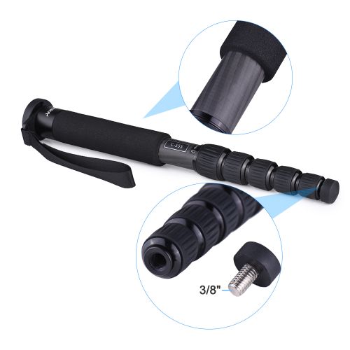 Andoer C-555 155cm/5.1ft Carbon Fiber Camera Monopod Unipod