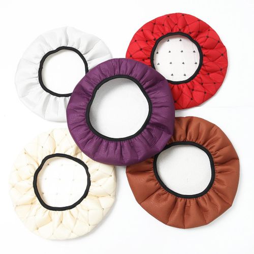 Grid Round Seat Cushion Sleeves Breathable Beige Grid