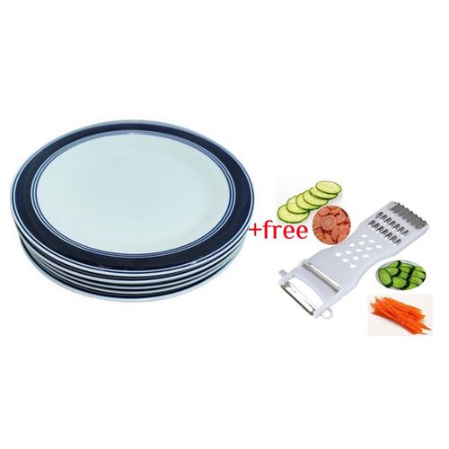 Dinner Plates 6pcs Plus A Free Vegetable Slicer, Blue