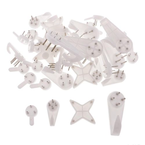 40pcs Picture  Hook Hanging HOOKS Hangers 4 Styles