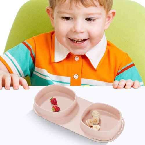 Silicone Plates for Baby Foldable Baby Dishes with 2 Bowls Portable Baby Feeding Supplies for Babies Toddlers Camping Picnic Travel Outdoor Dinner NO5297