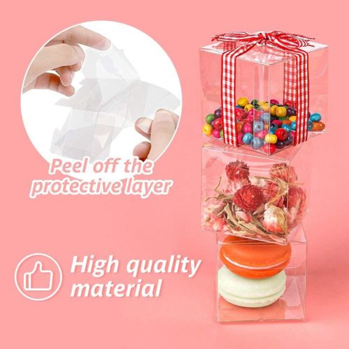 915 Generation 50Pcs Clear Plastic Boxes for Gifts Pvc Packing Box Gift Packaging Transparent Candy Box Wedding Gift Boxes Party Favors