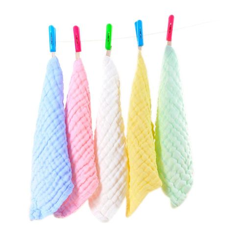 5 Pcs Baby Washcloths Organic Cotton Baby Wipes Soft Newborn Face Towel New,Solid NO5244