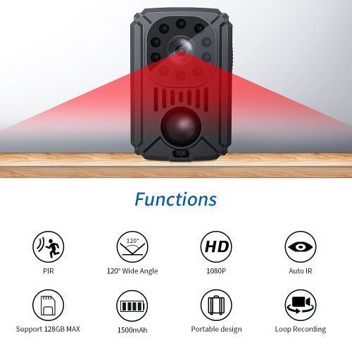 1080P HD Body Mounted Camera Portable Video Recorder With