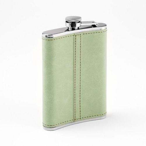 9 Oz Stainless Steel Leather Whisky Hip Flask, Pocket Bottle Storage- Multicolor