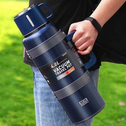 Zego Hot & Cold Stainless Steel Vaccum Insulated 4L, 72 Hour Flask- Multicolours.