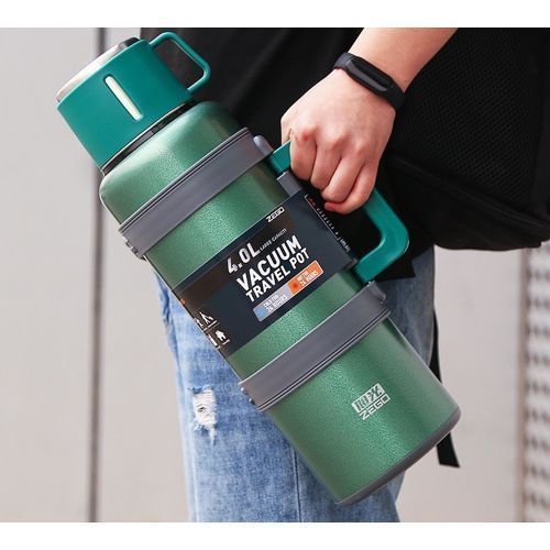 Zego Hot & Cold Stainless Steel Vaccum Insulated 4L, 72 Hour Flask- Multicolours.