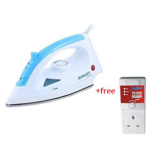 Scarlett England Steam & Dry Flat Iron Plus A Free TV Guard - Blue