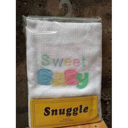 Baby White Shawl With Beautiful Written Words