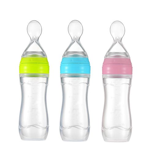 Baby Toddler Leak-proof Food Dispensing Spoon Juice Cereal Feeding Bottle 120ml NO5116