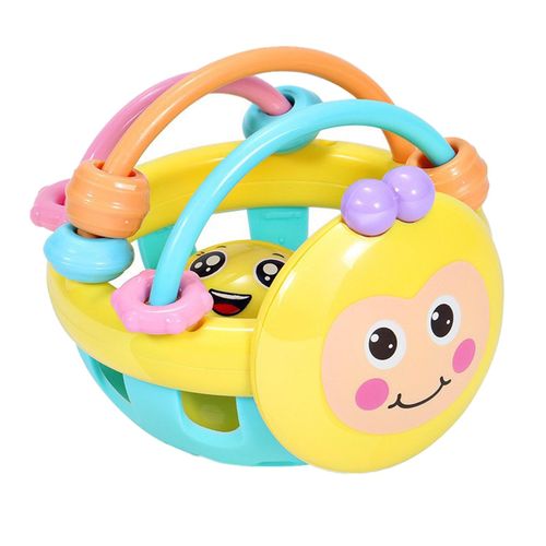 Baby Rattles Toys Shaker Grab Spin Rattle Biteable Bee Ball Rattle Toys Gifts for Infant Newborn Boys Girls,Yellow NO5148