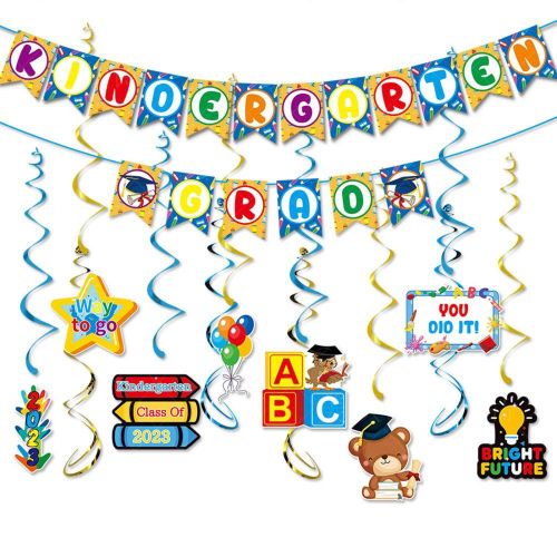 Kindergarten Graduation Banner Kindergarten Graduation Party Decor for Nursery School Kindergarten NO5238