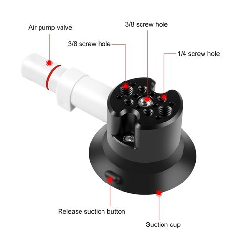 Puluz PU844B 3 Inch Suction Cup Mount Quick Release