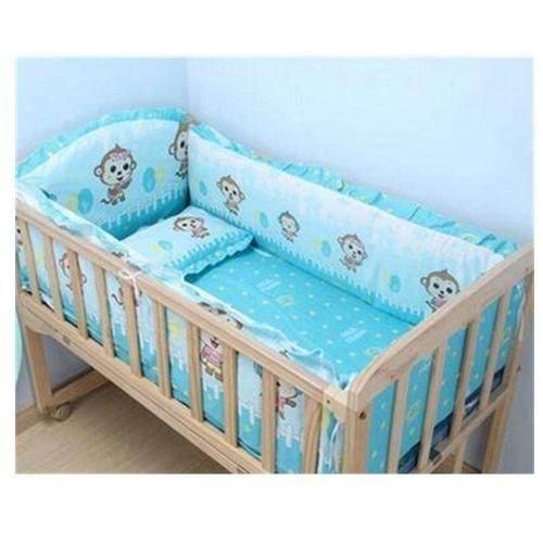 5pcs Berceau Ensemble Literie B&eacute;b&eacute; Singe 120x60cm 100 Coton Rembourr&eacute; Parechoc Black