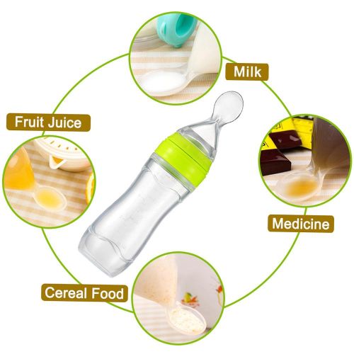 Baby Toddler Leak-proof Food Dispensing Spoon Juice Cereal Feeding Bottle 120ml NO5124