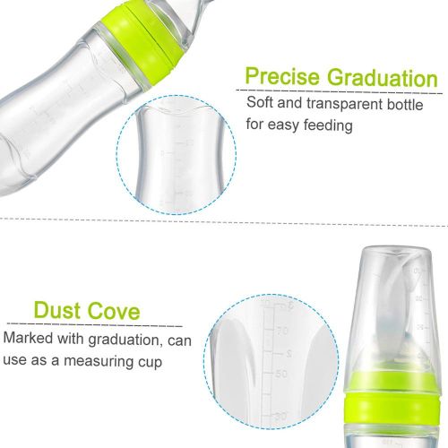 Baby Toddler Leak-proof Food Dispensing Spoon Juice Cereal Feeding Bottle 120ml NO5124