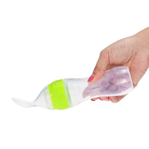 Baby Toddler Leak-proof Food Dispensing Spoon Juice Cereal Feeding Bottle 120ml NO5124