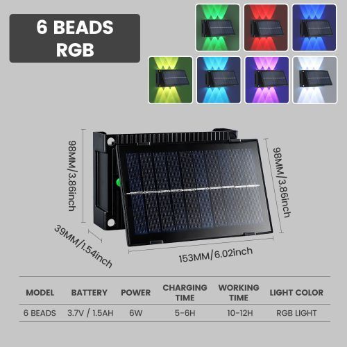 Waterproof Outdoor RGB Six-Head Colorful Wall Lamp - Colorful Light