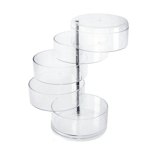 Rotating Jewelry Box Earrings Hair Ring Multi-function Storage rack -Colorless