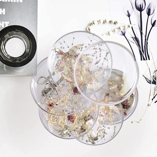 Rotating Jewelry Box Earrings Hair Ring Multi-function Storage rack -Colorless