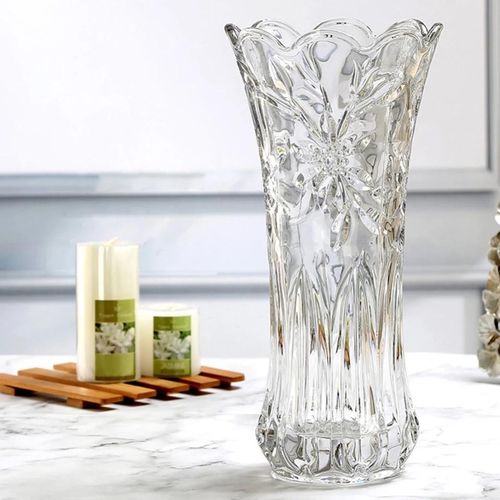 Crystal Decorative Flower Vase - Clear