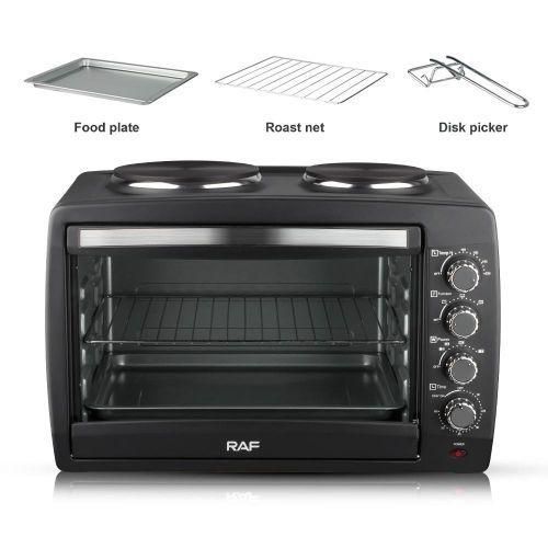 RAF 55L Electric Oven With Double Hotplate-Black