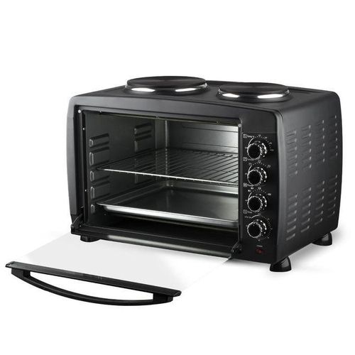 RAF 55L Electric Oven With Double Hotplate-Black