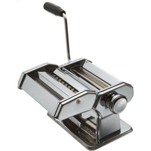 Pasta Maker Roller Machine, Manual Spaghetti, Noodles Maker Cutter-Silver.