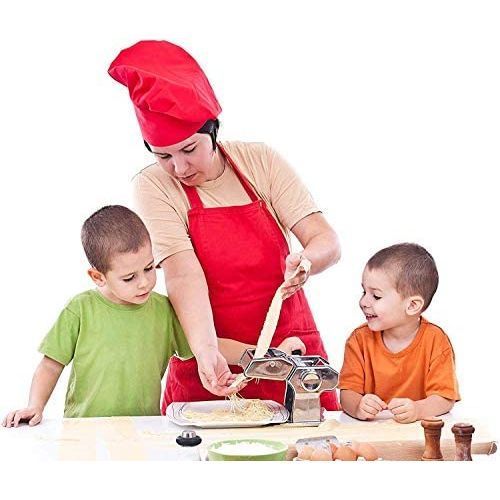 Pasta Maker Roller Machine, Manual Spaghetti, Noodles Maker Cutter-Silver.