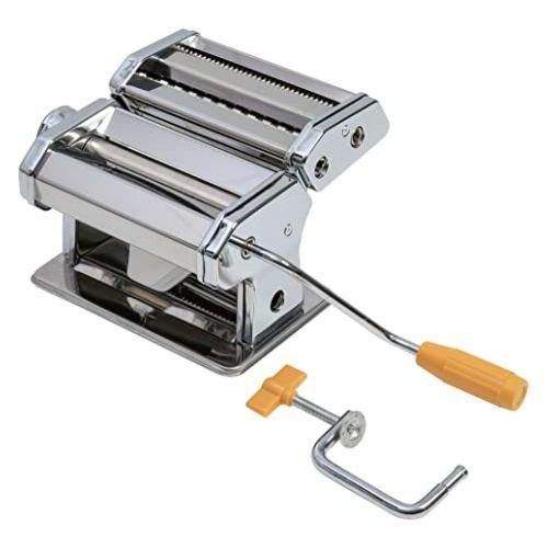 Pasta Maker Roller Machine, Manual Spaghetti, Noodles Maker Cutter-Silver.