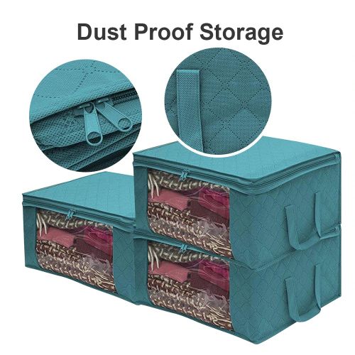 3 Pieces Non-woven Wardrobe Organizer - Blue