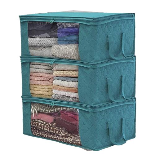 3 Pieces Non-woven Wardrobe Organizer - Blue