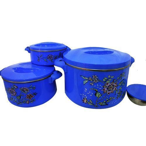 Set Of 4 Flower Detailed Food Storage Dishes – multi Colour