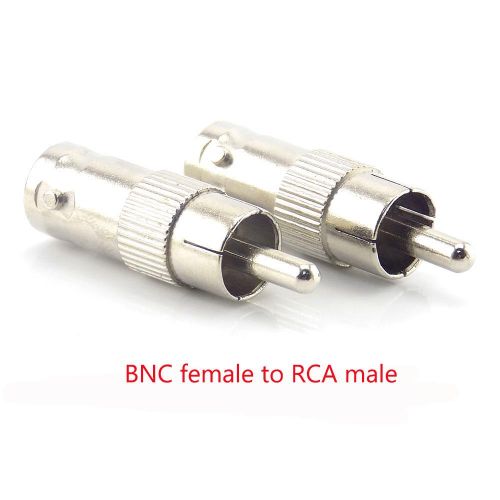 2Pcs BNC Female Connector to Female BNC Male to Male RCA Female BNC Female to RCA Male Adapter Plug for System CCTV Camera