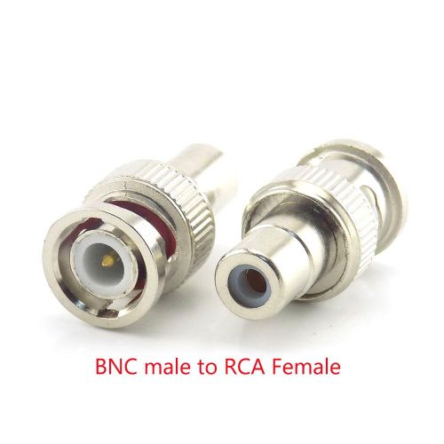 2Pcs BNC Female Connector to Female BNC Male to Male RCA Female BNC Female to RCA Male Adapter Plug for System CCTV Camera
