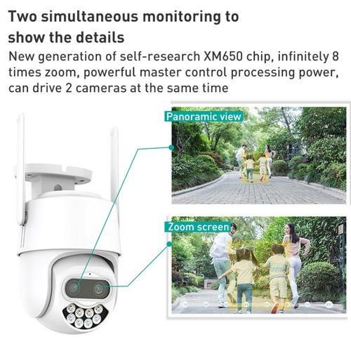 QX82 400W Dual Screen Dual Channel IP Camera, Plug:US Plug