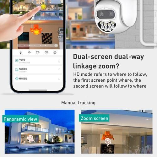 QX82 400W Dual Screen Dual Channel IP Camera, Plug:US Plug