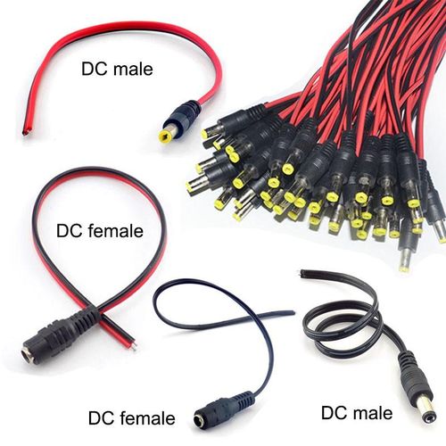 10pcs 12V AC DC Male Jack Adapter Power Cable Connectors Cords DC Female Wire for LED Strip Light Lamp CCTV Camera