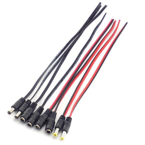 10pcs 12V AC DC Male Jack Adapter Power Cable Connectors Cords DC Female Wire for LED Strip Light Lamp CCTV Camera