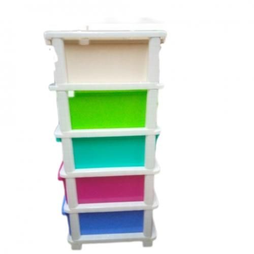 5 Tier Baby Plastic Laundry Storage - Multicolor