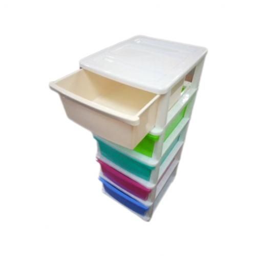5 Tier Baby Plastic Laundry Storage - Multicolor