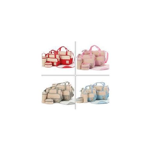 5 In 1 Multi-Function Baby Diaper Changing Bag - Multicolor