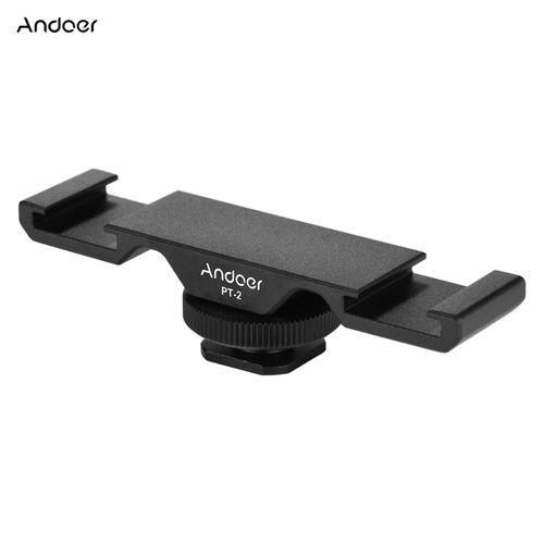 Andoer PT2 Double Cold Shoe Mount Extension Bar Dual
