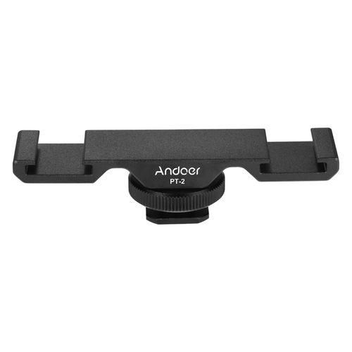Andoer PT2 Double Cold Shoe Mount Extension Bar Dual