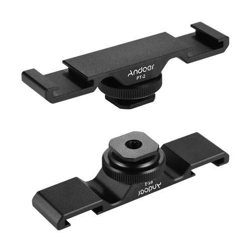Andoer PT2 Double Cold Shoe Mount Extension Bar Dual