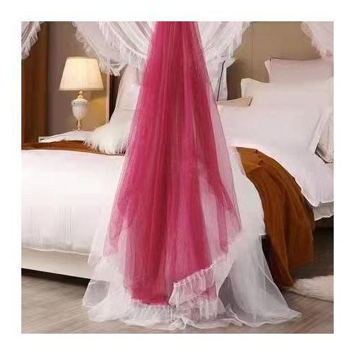 David Remium  Rail Mosquito Net With Double Bed Net Design RA2 Maroon Red
