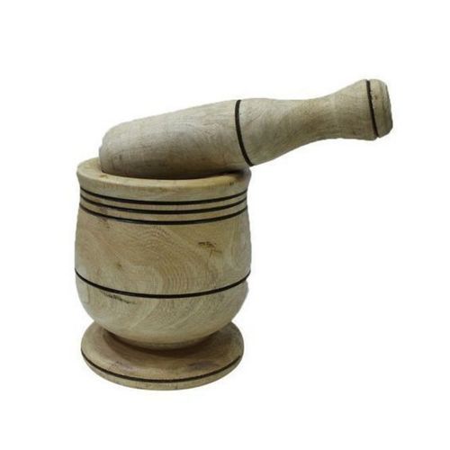 A Small Motar And Pounding Stick - Brown